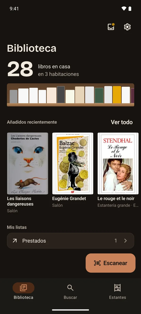 La Biblioteca de Aldus en modo oscuro.